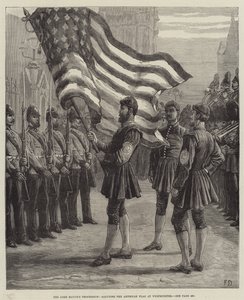 Overborgmesterens procession, der hilser det amerikanske flag i Westminster